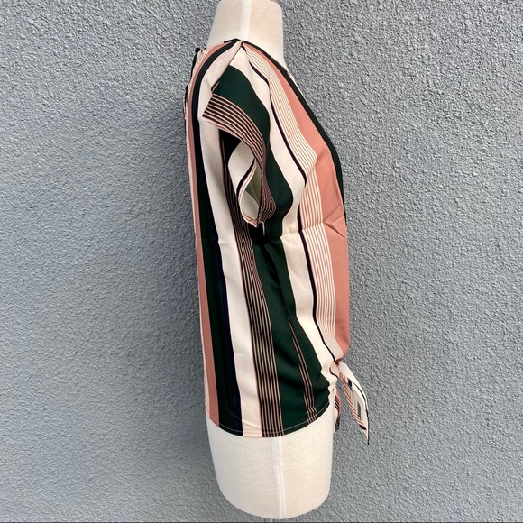 Shein Warm Tie Hem Striped Top - Picture 6 of 10